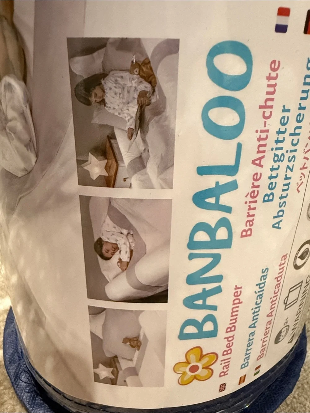 Baby/Toddler Bed Bumper in White. NWT